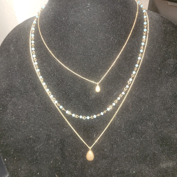 NWT Park Lane Paradigm Gold and Blue Layered Necklace - Picture 5 of 10